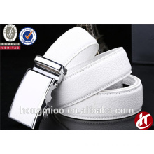 White Cheap Waist Automatic Buckle Split Genuine Leather Belt Men's Belt